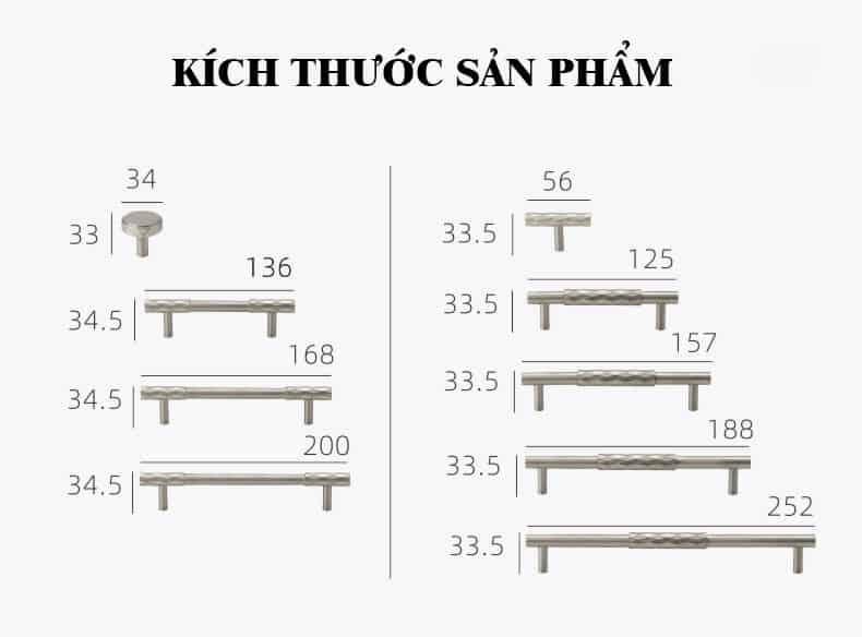 Tay nắm tủ quần áo kiểu Ý bằng đồng L3119 7