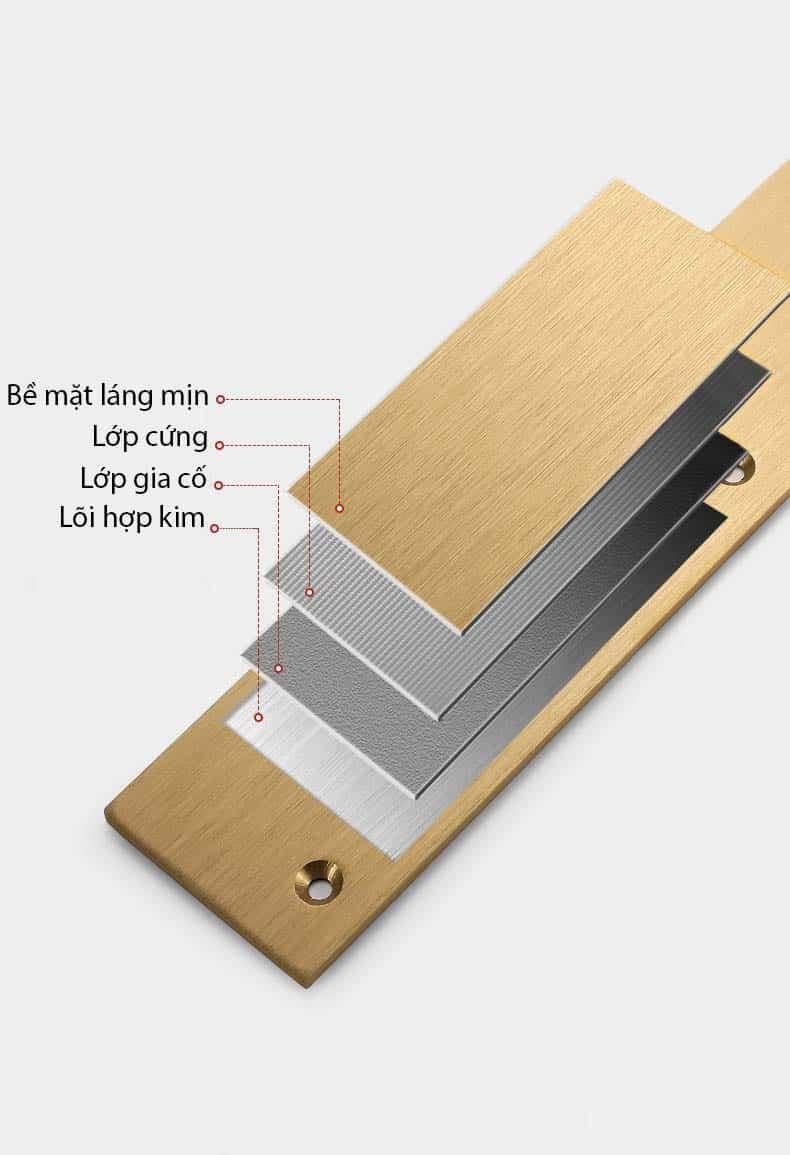 Tay nắm âm tủ xẻ rãnh bản dẹp bằng nhôm LBAN01 18