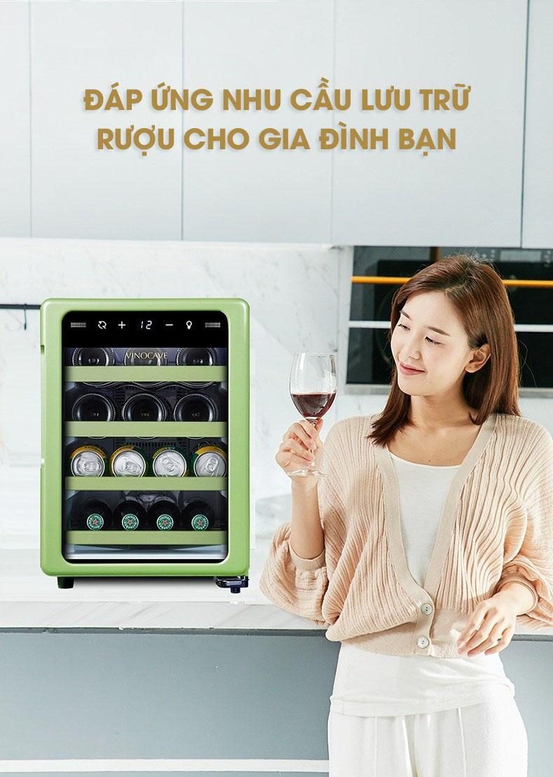 Tủ rượu vang mini 12 chai Vinocave BC-35A 12