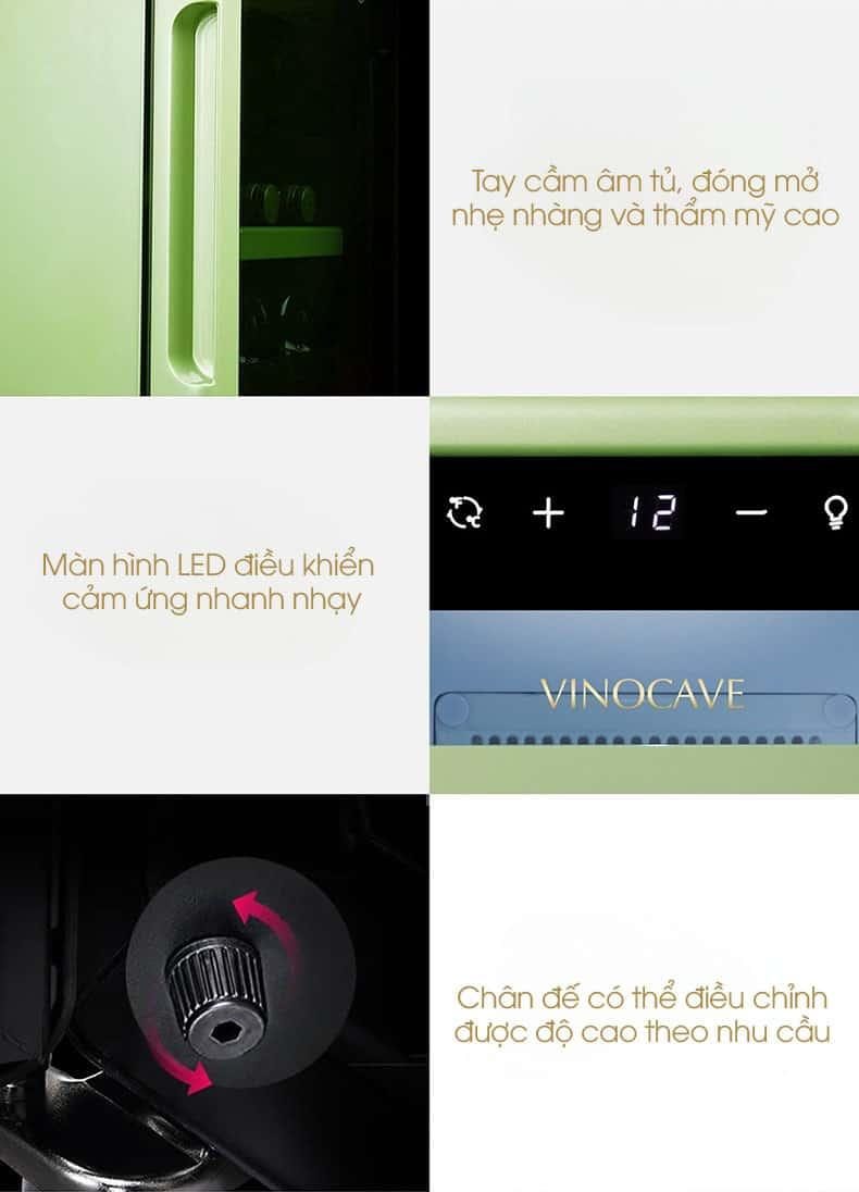 Tủ rượu vang mini 18 lít Vinocave BC-18A 15