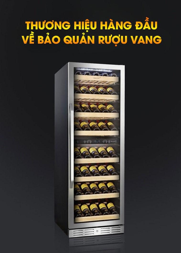 Tủ ướp rượu vang âm tủ Vinocave cao cấp PRO-168B 11