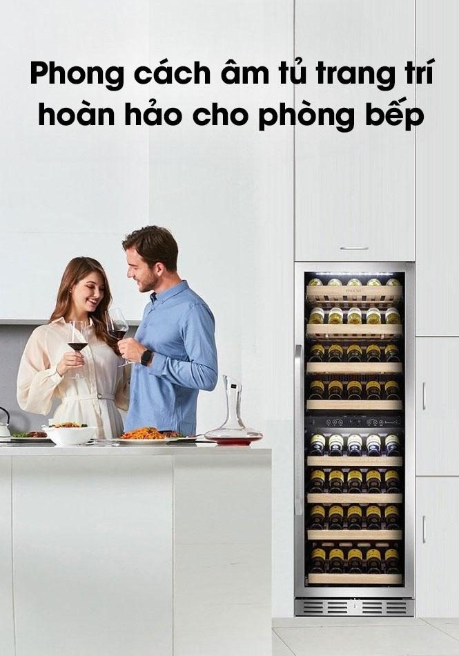 Tủ ướp rượu vang âm tủ Vinocave cao cấp PRO-168B 13