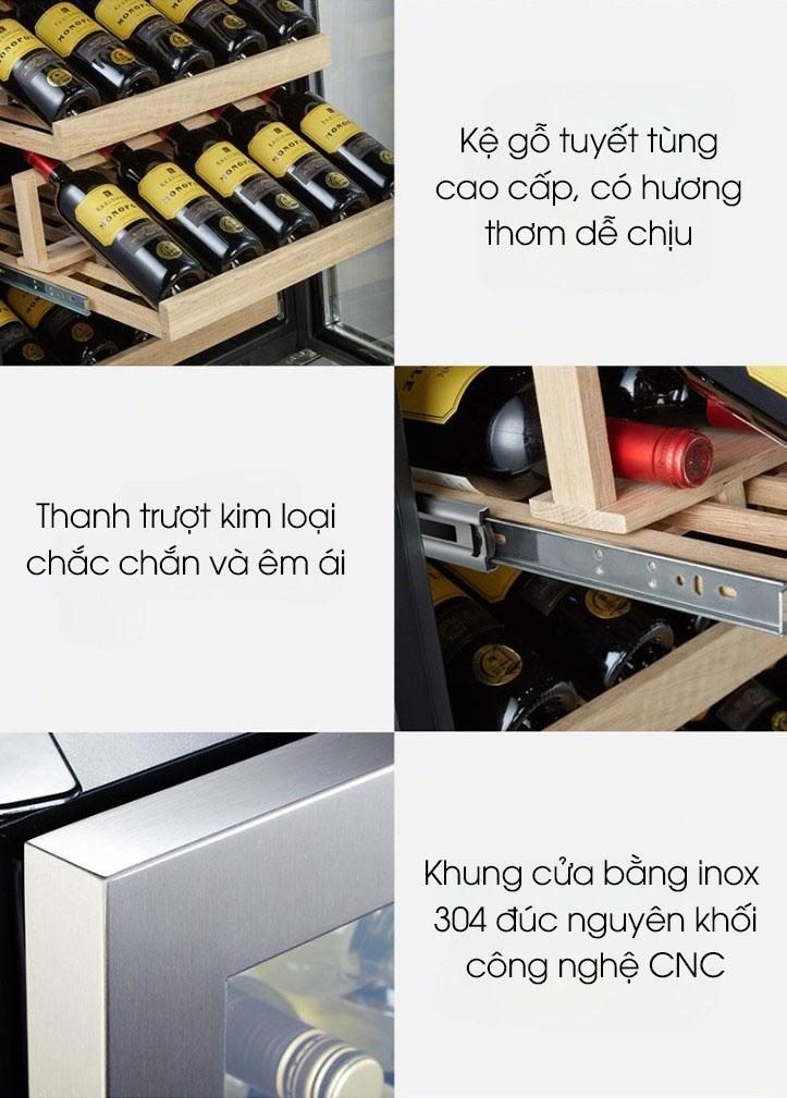 Tủ ướp rượu vang âm tủ Vinocave cao cấp PRO-168B 14