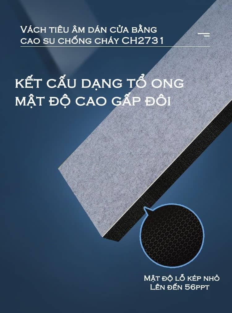 Vách tiêu âm dán cửa bằng cao su chống cháy CH2731 10