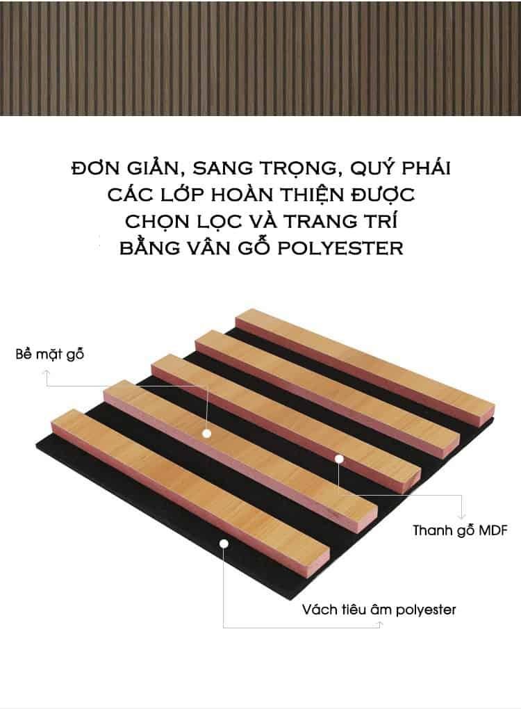 Vách tiêu âm trang trí polyester và gỗ MDF SR1611 20