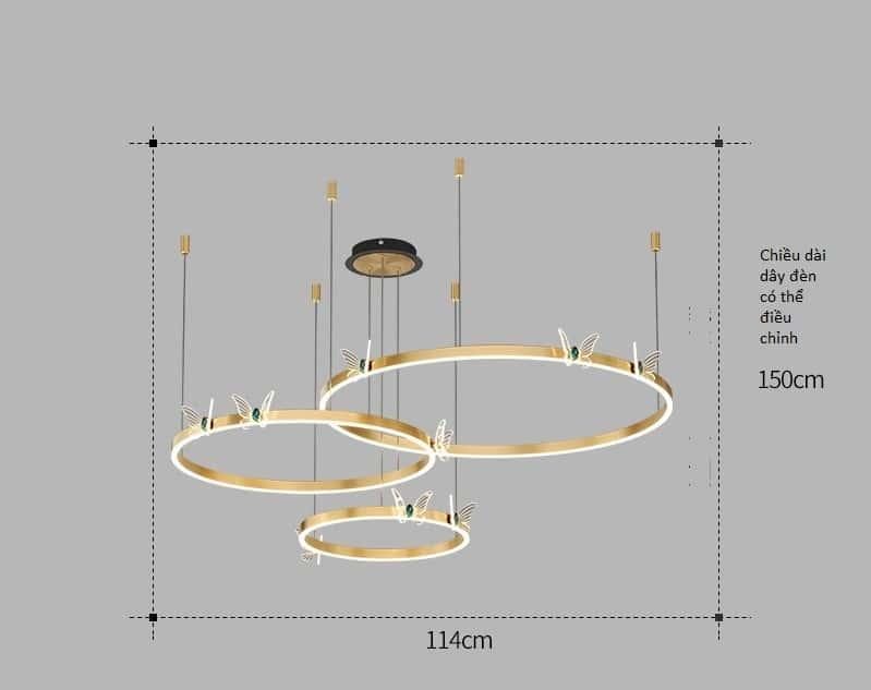 Đèn thả trần vòng tròn bươm bướm XL2749 11