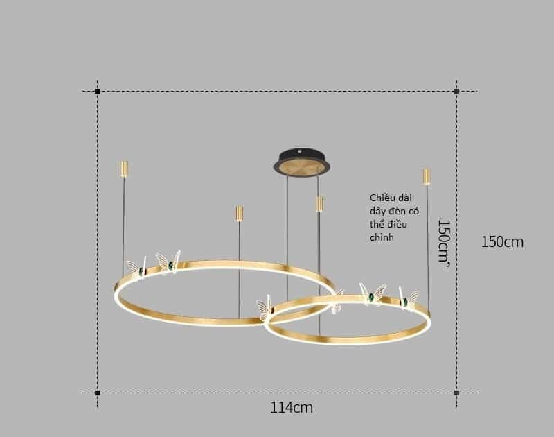 Đèn thả trần vòng tròn bươm bướm XL2749 12