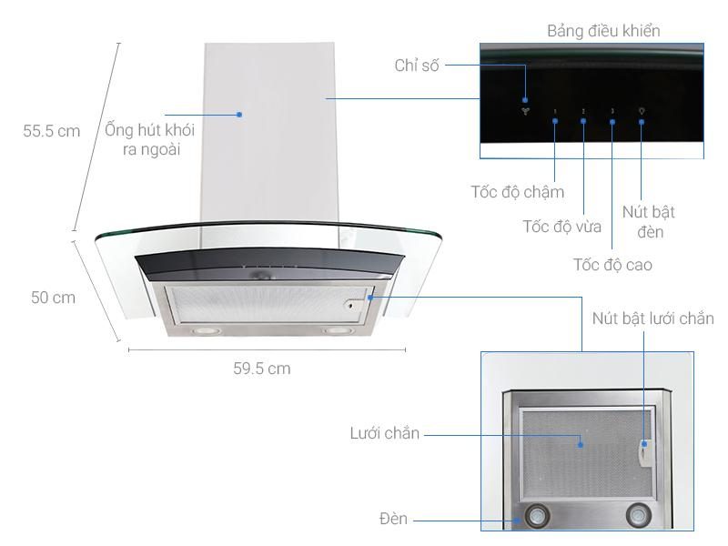 Máy hút mùi áp tường Electrolux EFC636GAR 1