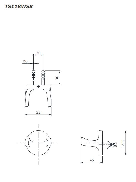 Móc đôi treo quần áo gắn tường TOTO TS118WSB 3