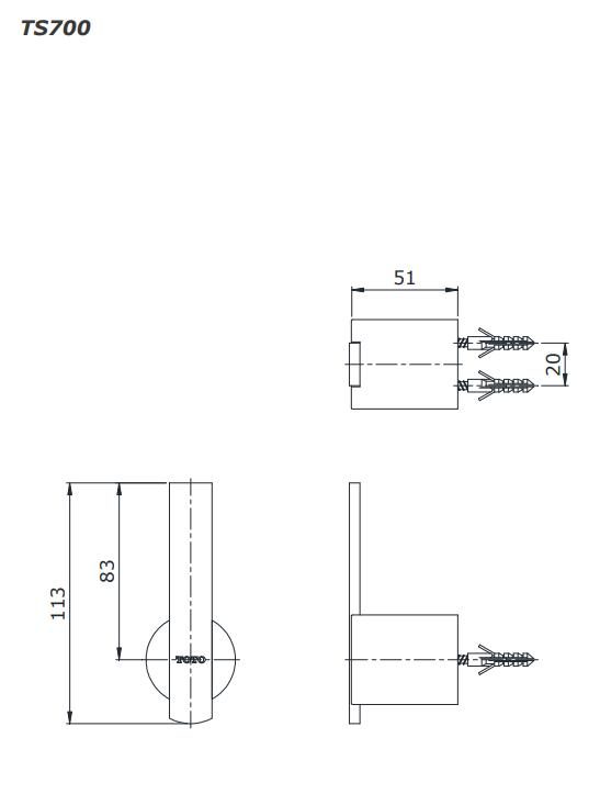 Móc treo quần áo gắn tường Grand A TOTO TS700 4