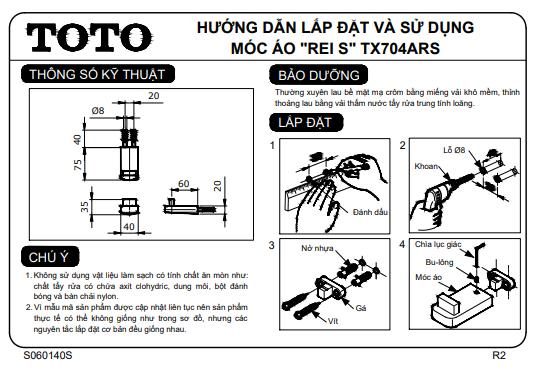 Móc treo quần áo gắn tường TOTO TX704ARS 4