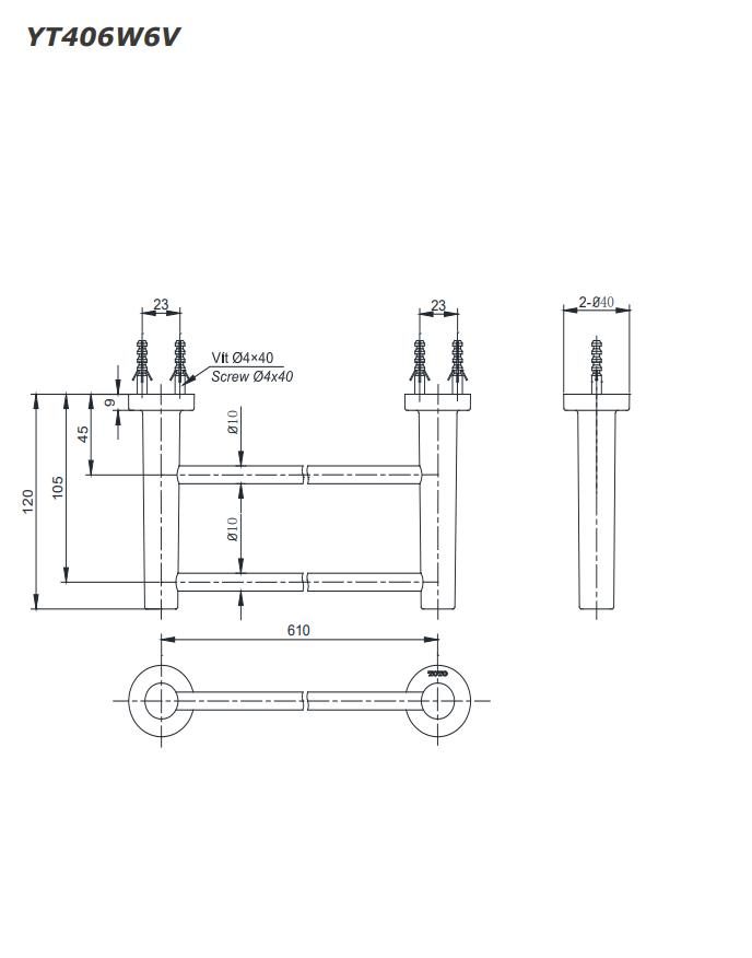 Thanh treo khăn cao cấp L Collection TOTO YT406W6V 1