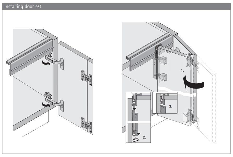 Bộ cửa trượt xếp Wingline 230 cho 4 cánh dày 22mm Hettich WL230-100 2